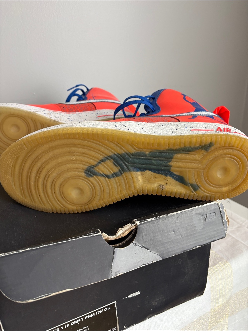 AIR FORCE 1 NY KNICKS COLOR ORANGE AND BLUE, SIZE 11.5 - Picture 8 of 12